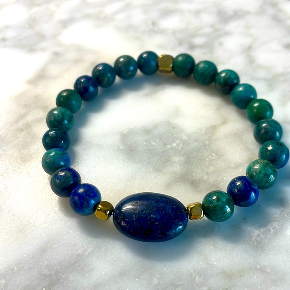 77gems Jewelry - Azurite & Lapis center bracelet